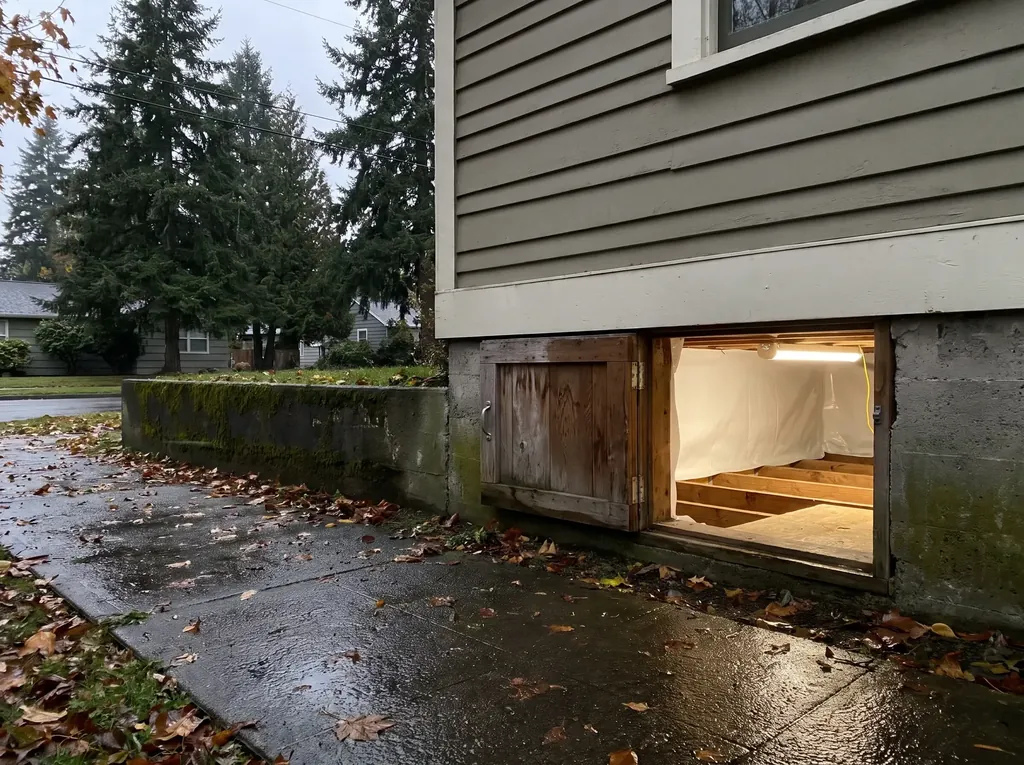 Older Bellingham craftsman home on a wet autumn day