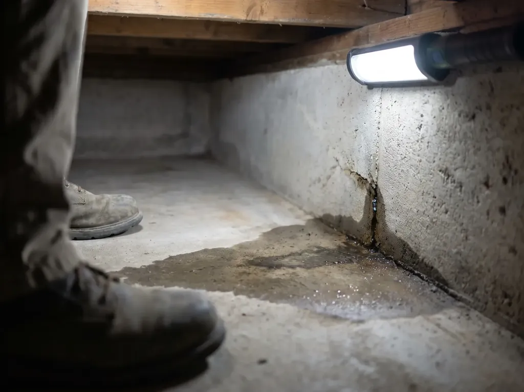 Water seeping where a basement wall meets the floor
