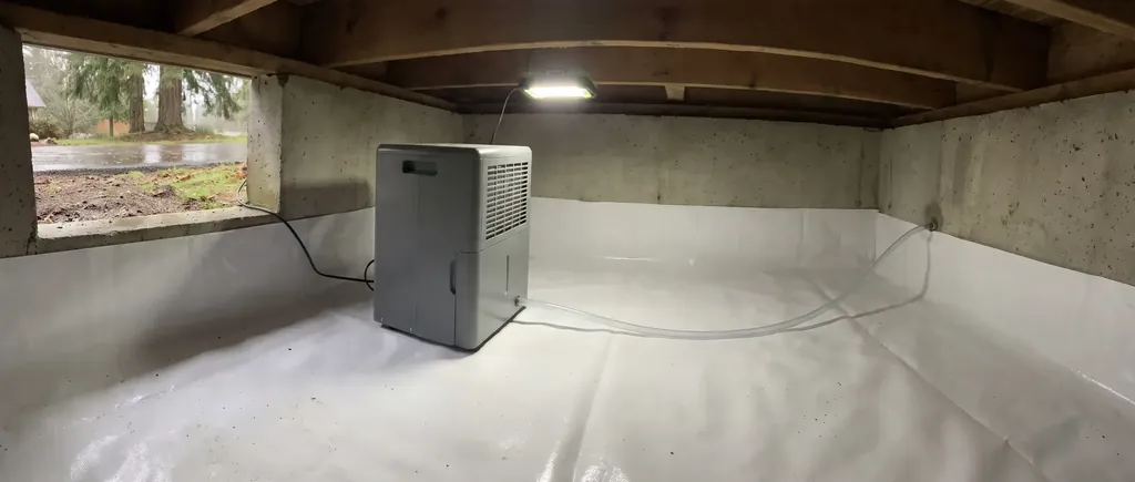 Dehumidifier running in a sealed crawl space